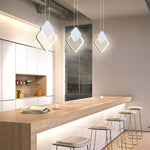 Doria Modern LED Pendant Light Black/White Metal Living Room - Lamp Outdoor