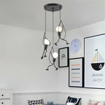 Miro Retro Modern Iron Man Pendant Light, Black - Lamp Outdoor
