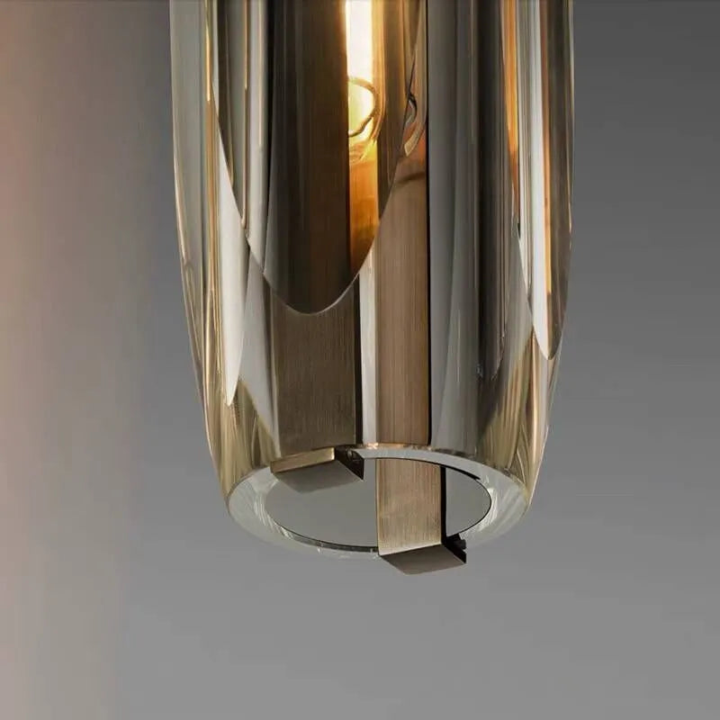 June Brass Designer Glass Pendant Lamp Smoky - Lamp Outdoor