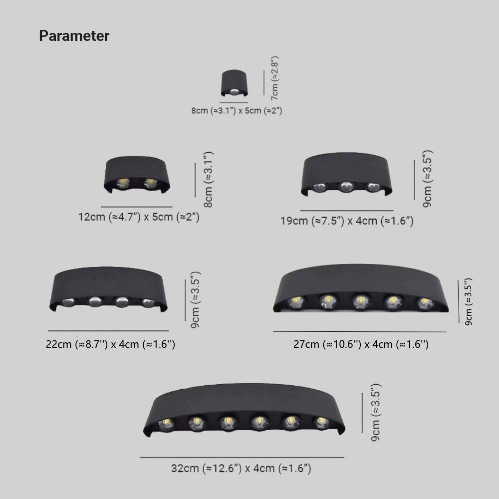 Ray Modern Rectangular Metal Outdoor Wall Lamp Water-Wave - Lamp Outdoor