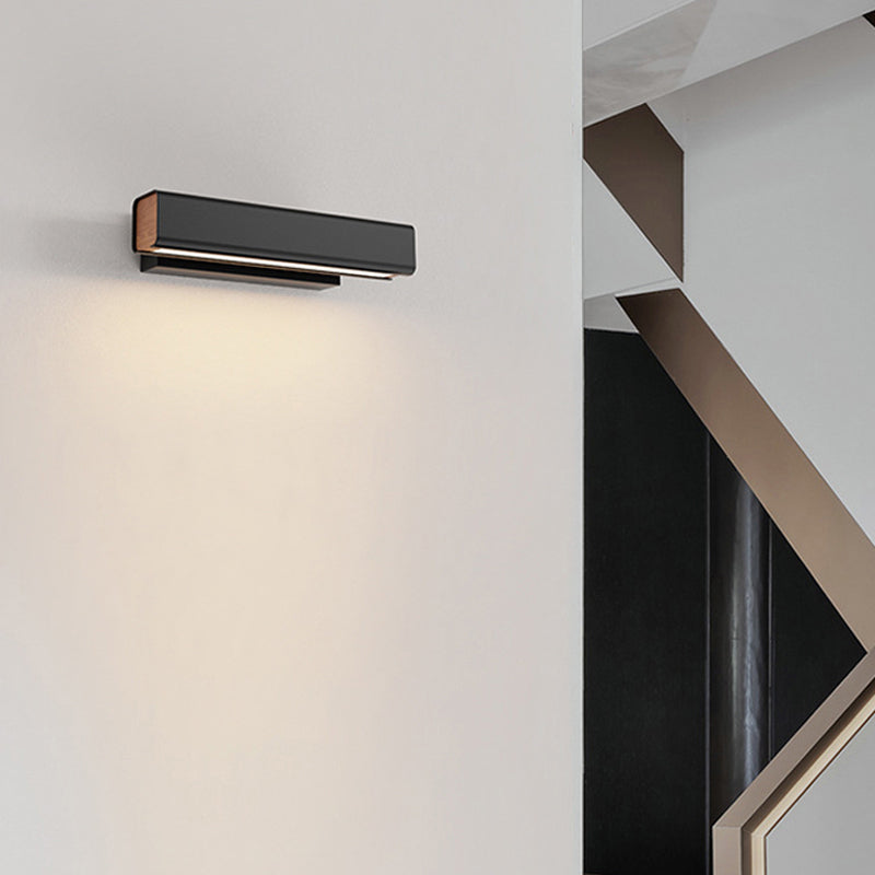 Orin Modern Rectangles Metal Rotatable Wall Lamp, Black/White - Lamp Outdoor