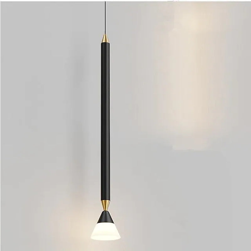 Auri Linear Metal Pendant Light Bedside, Black & Gold - Lamp Outdoor
