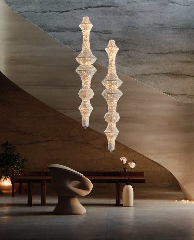 Vozoryra Textured Paper Pendant Light - Lamp Outdoor