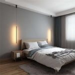 Erix Minimalist Linear Pendant Light Bedside, Black - Lamp Outdoor