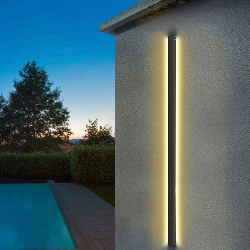 LED Long Linear Metal Waterproof Black Minimalist Outdoor Wall Lights - Lamp Outdoor