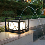 Square Waterproof Mountain Scenery Outdoor Solar Post Caps Lights - Lamp Outdoor