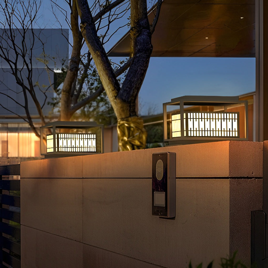 Square Vintage Design LED Waterproof Traditional Outdoor Pillar Lights - Lamp Outdoor