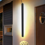 Minimalist Long Linear LED Waterproof Black Modern Solar Wall Sconce Lighting - Lamp Outdoor