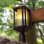 Retro Aluminum Waterproof Rose Gold American Style Outdoor Pillar Lamp - Lamp Outdoor