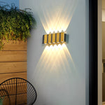 Black & Gold Aluminum LED Outdoor Up Down Wall Light - Lamp Outdoor