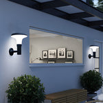 Round Flower LED Waterproof Black Modern Solar Wall Lamp Wall Sconces Lighting - Lamp Outdoor