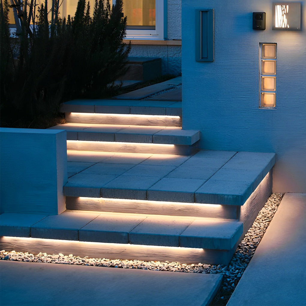 0.39'' Waterproof Recessed LED Under Tread Stair Lighting Modern Flexible Strip Light - Lamp Outdoor