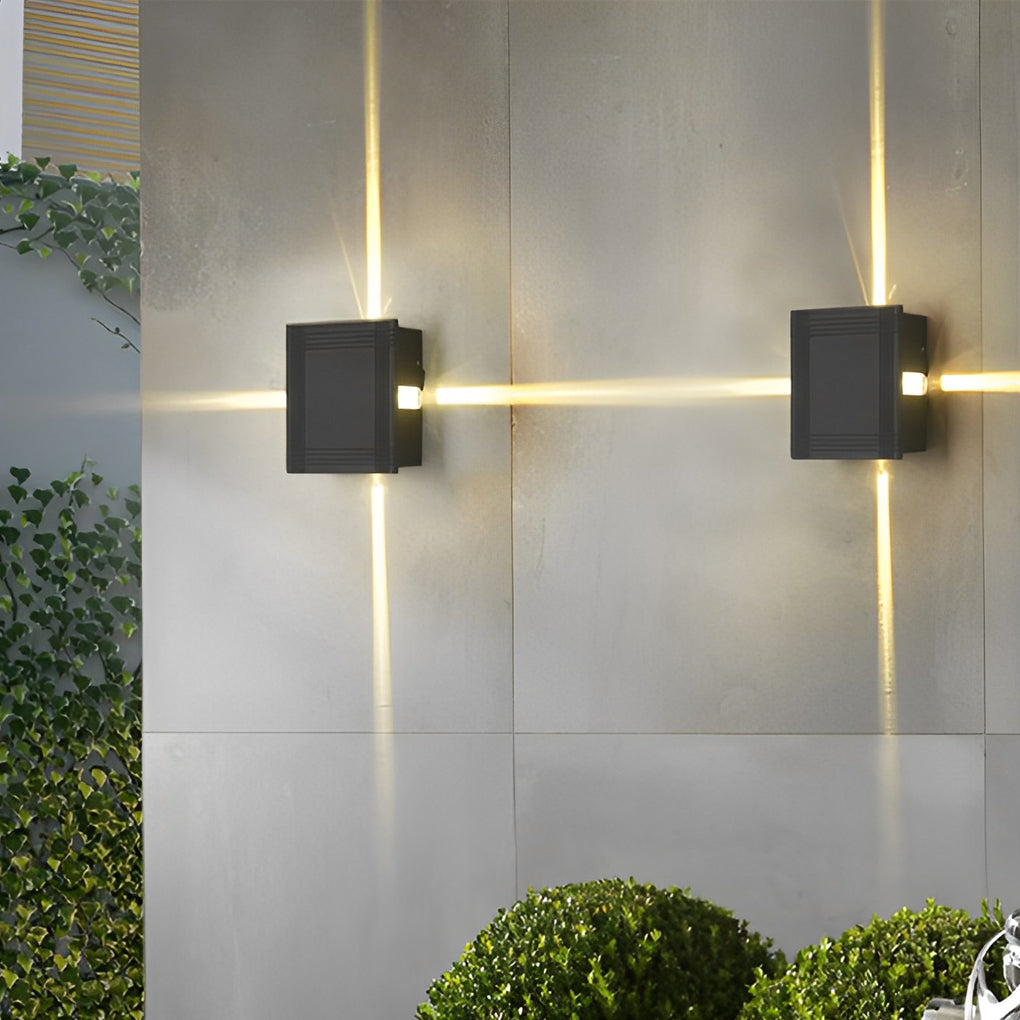 Round Square LED 12W Cross Star Lights Waterproof Modern Wall Lamp - Lamp Outdoor