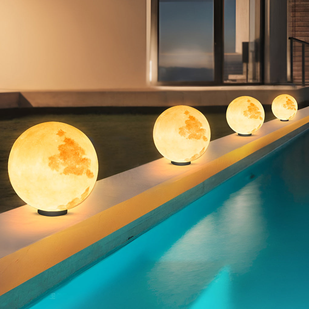 Moon Waterproof LED Modern Solar Post Caps Lights Pillar Light - Lamp Outdoor