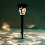 2PCS Intelligent Solar LED Lawn Lamps with Black Opaque Glass Lampshade - Lamp Outdoor