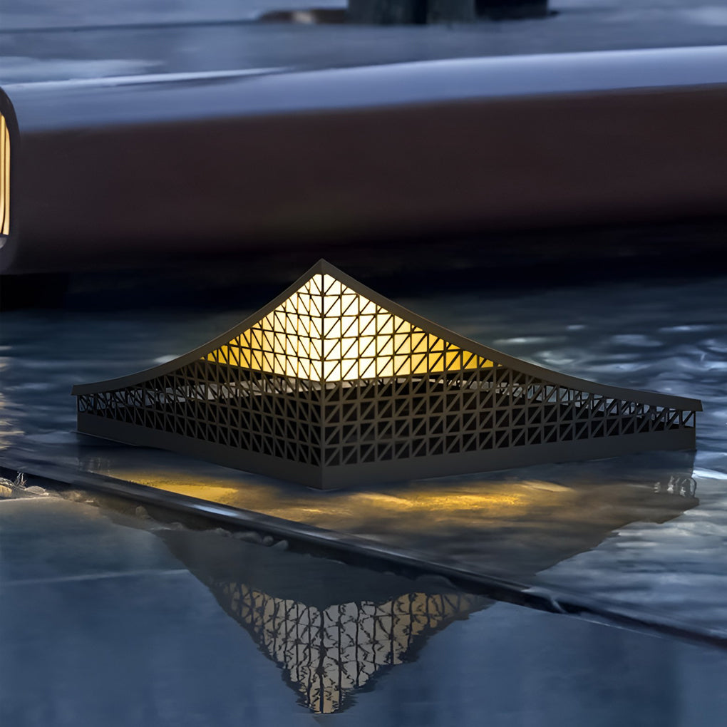 Industrial Solar Garden Light with Elegant Mesh Design - Lamp Outdoor