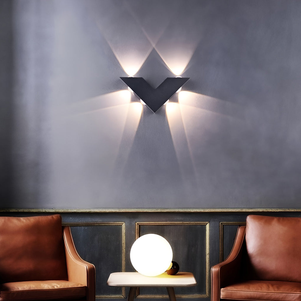 V-shaped Waterproof LED Black Modern Outdoor Wall Lamp Wall Washer Light - Lamp Outdoor