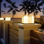 Square Creative LED Waterproof PE Shade Modern Solar Fence Post Lights - Lamp Outdoor