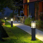 Modern Solar LED Bollard Lights with Ancient Asian Style Top Waterproof Outdoor Light - Lamp Outdoor