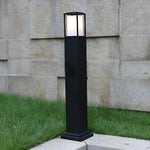 31.49 Inch High Black Aluminum Bollard Path Lights Elegant Square Outdoor Lighting - Lamp Outdoor
