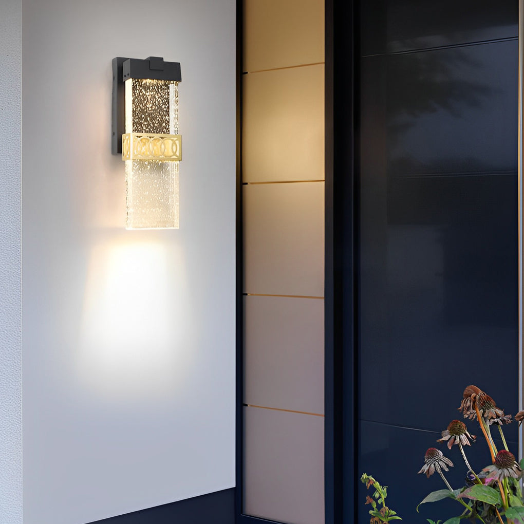 Bubbles Crystal LED Waterproof Black Simple Modern Outdoor Wall Lights - Lamp Outdoor
