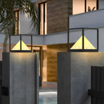 Square Mountain LED Waterproof IP65 Black Modern Solar Pillar Lights - Lamp Outdoor
