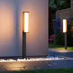 Back-to-Back Dual Cylinder LED Pathway Lights Black Waterproof Outdoor Lamp - Lamp Outdoor