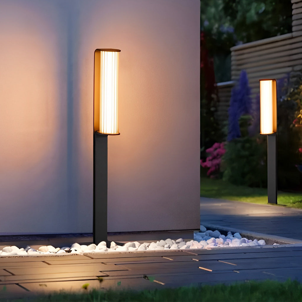 Back-to-Back Dual Cylinder LED Pathway Lights Black Waterproof Outdoor Lamp - Lamp Outdoor