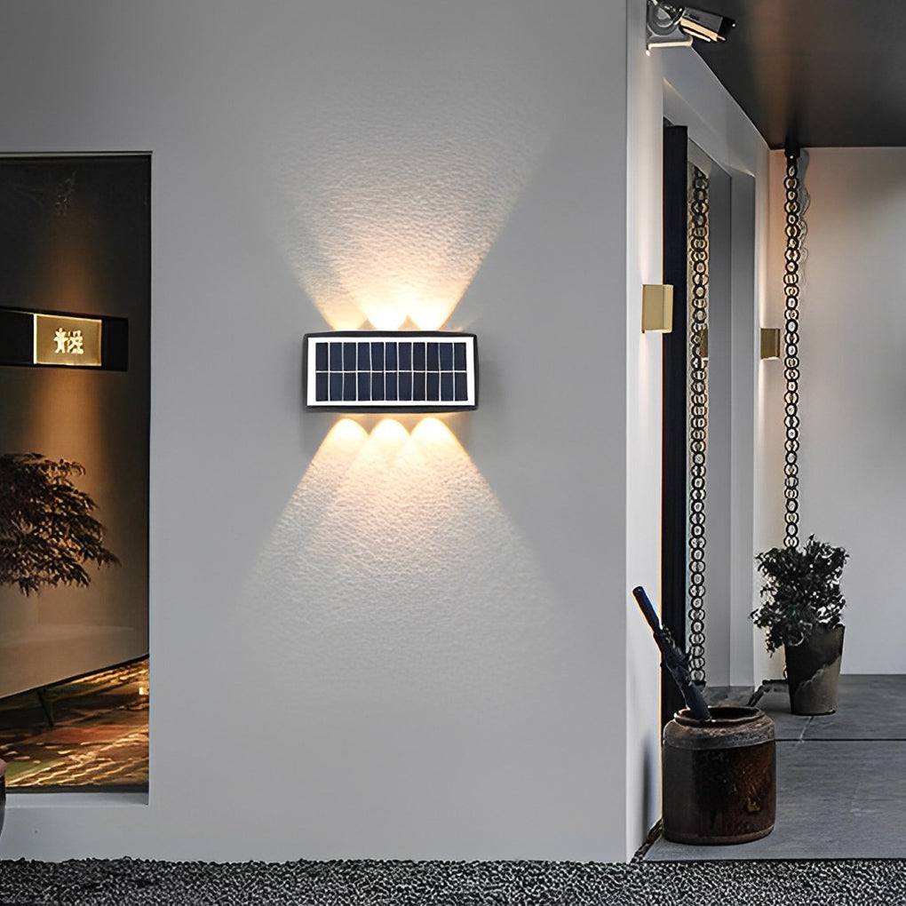 Rectangular Up and Down Lights LED Waterproof Black Modern Wall Lamp - Lamp Outdoor