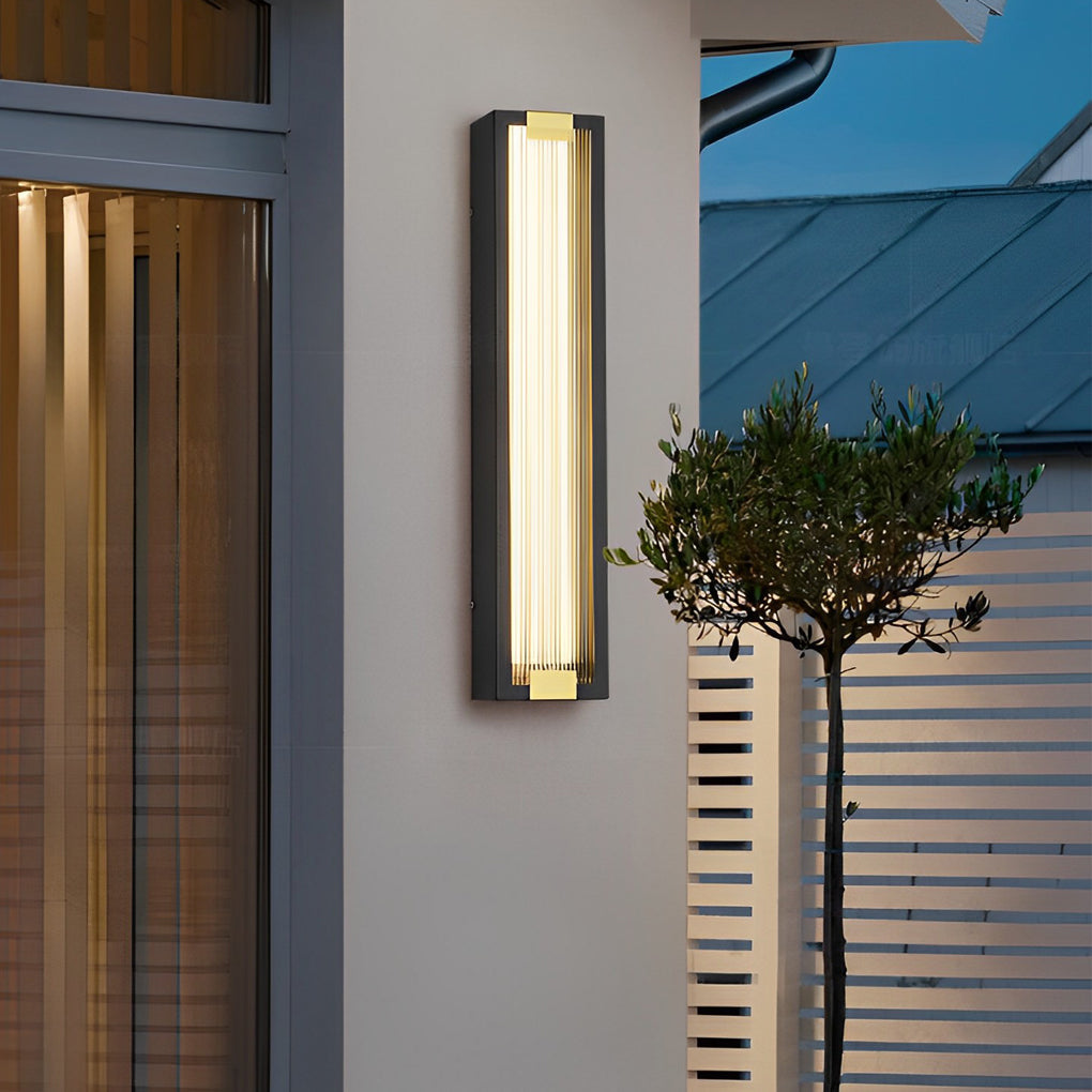 Rectangular Waterproof LED Black Modern Porch Lights Wall Sconces - Lamp Outdoor