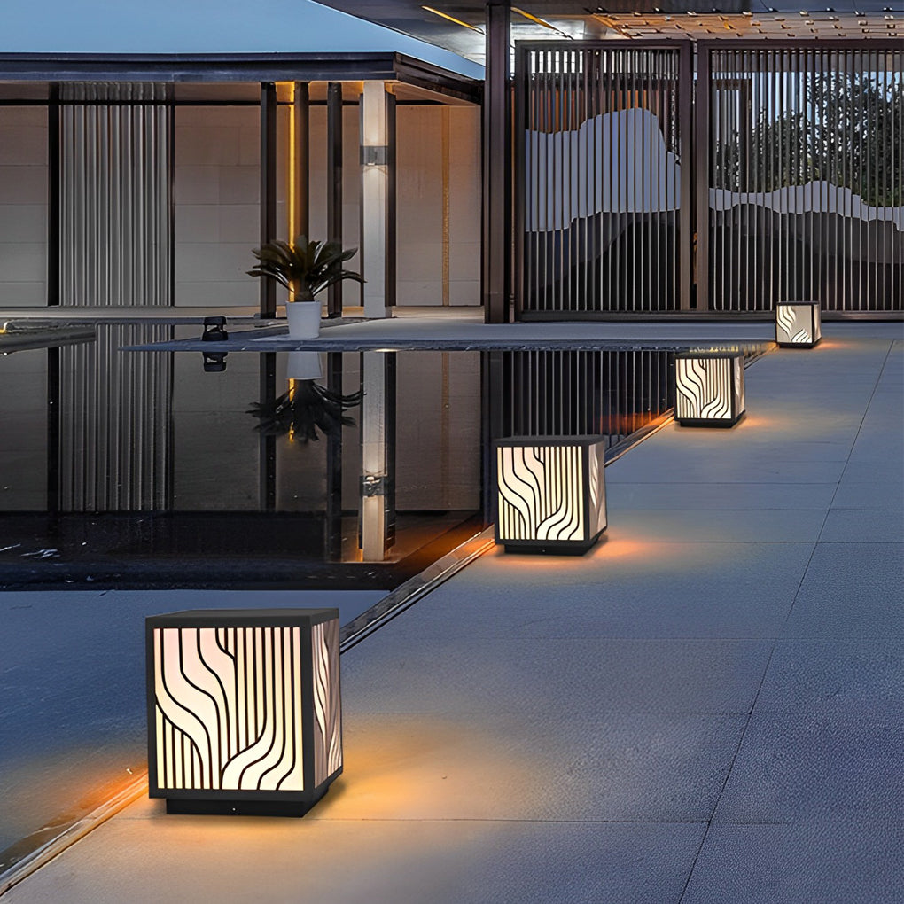 Square Creative LED Waterproof Modern Outdoor Fence Post Lights Pillar Light - Lamp Outdoor