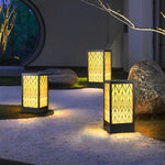 Vintage Waterproof LED Lawn Light Patterned Lampshade, Outdoor Landscape Bollard Lights - Lamp Outdoor