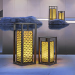 Floral Pattern LED Lawn Lamp Unique Modern Pathway Lights Black - Lamp Outdoor