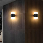 Round Up and Down Light LED Waterproof Black Modern Outdoor Wall Lamp - Lamp Outdoor