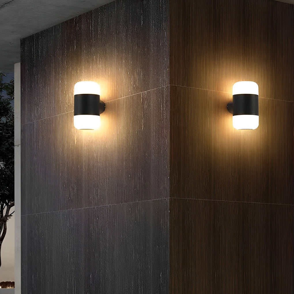Round Up and Down Light LED Waterproof Black Modern Outdoor Wall Lamp - Lamp Outdoor