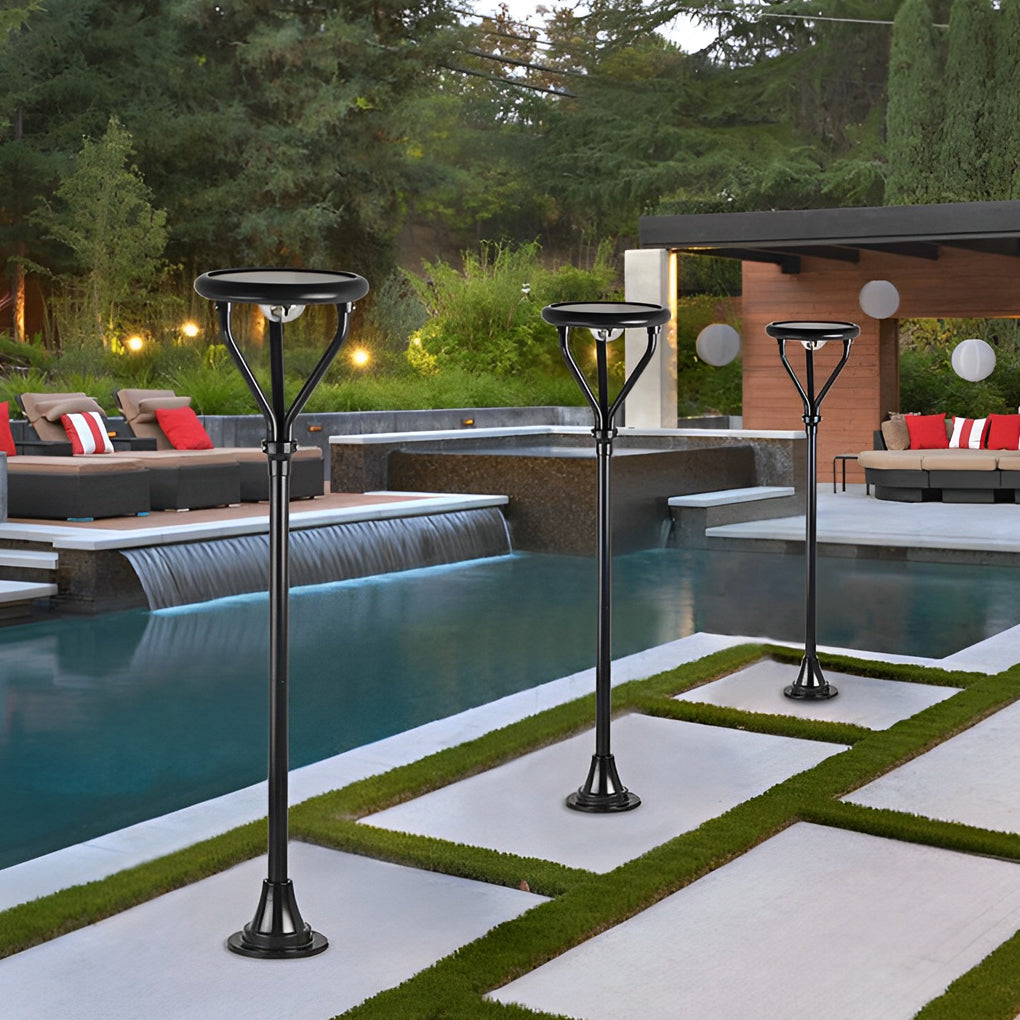 Intelligent Modern Solar LED Lamp Post – Outdoor Waterproof Round Light - Lamp Outdoor