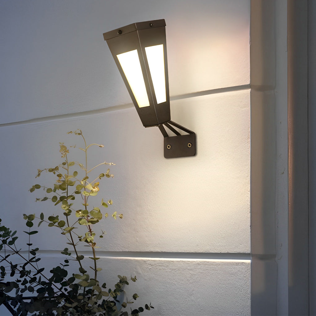 Waterproof Intelligent Metal LED Black Modern Solar Outdoor Wall Light - Lamp Outdoor