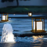 Outdoor Waterproof LED Black Modern Solar Fence Post Lights Pillar Lamp - Lamp Outdoor