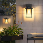 Waterproof Thickened Glass Black Retro Solar Outdoor Wall Lights - Lamp Outdoor