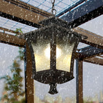 Retro Water Drops Glass Waterproof European Style Outdoor Chandelier - Lamp Outdoor