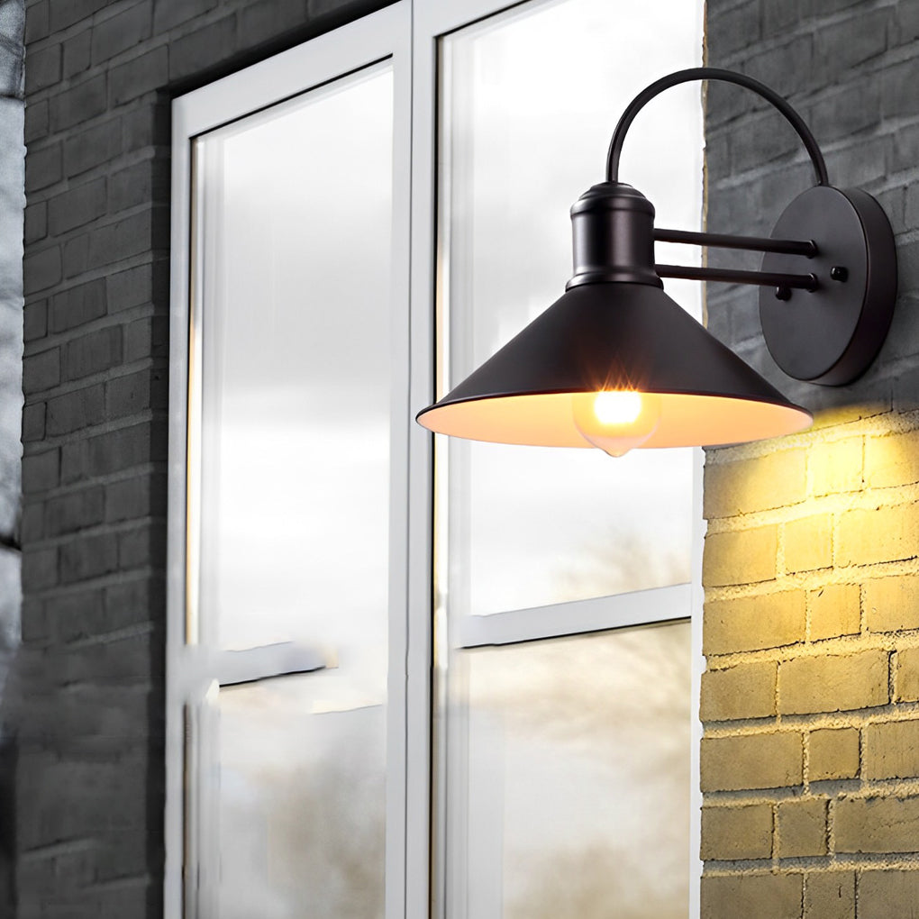 Retro Conical Iron Waterproof Industrial Style Outdoor Wall Lamp Exterior Lights - Lamp Outdoor