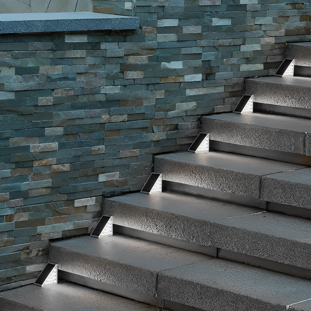 Triangle Automatic Charging Wire-Free Waterproof LED Solar Modern Step-Mounted Lights - Lamp Outdoor