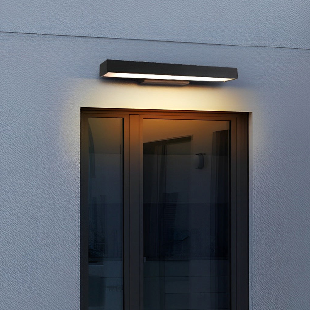 Outdoor Motion Sensor Black Rectangle Wall Light - Lamp Outdoor