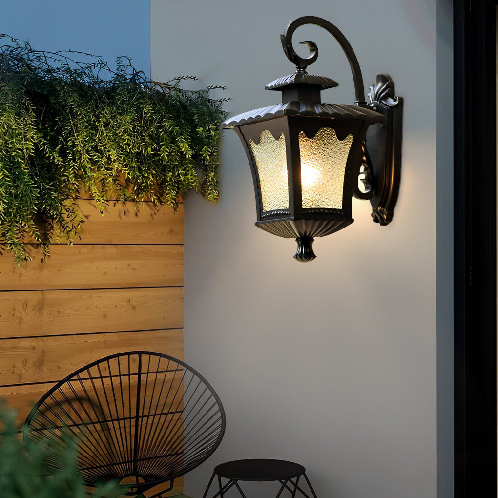 Creative Retro Glass Lantern Waterproof LED European-style Wall Lamp - Lamp Outdoor