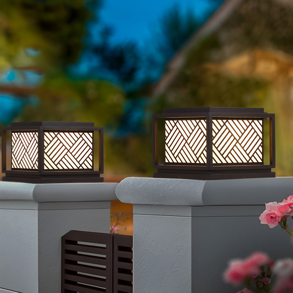Square Waterproof LED Modern Outdoor Solar Post Caps Lights Pillar Light - Lamp Outdoor