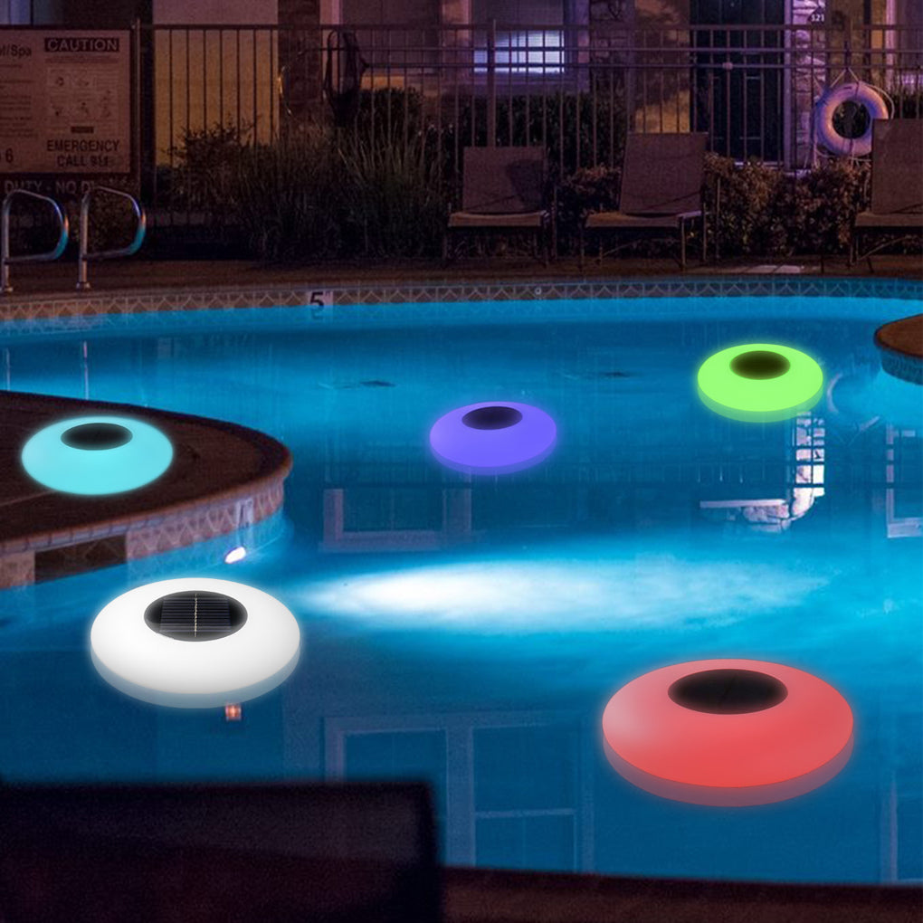 Enchanting RGB Solar Powered Pool Lights Waterproof Outdoor LED Round Lamps - Lamp Outdoor