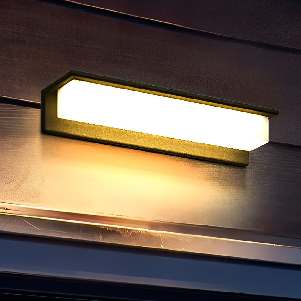 Minimalist Rectangular Waterproof LED Modern Solar Wall Lamp Exterior Lights - Lamp Outdoor
