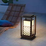 Retro Black LED Solar Lawn Lamp Patterned Pathway Lights for Outdoors - Lamp Outdoor