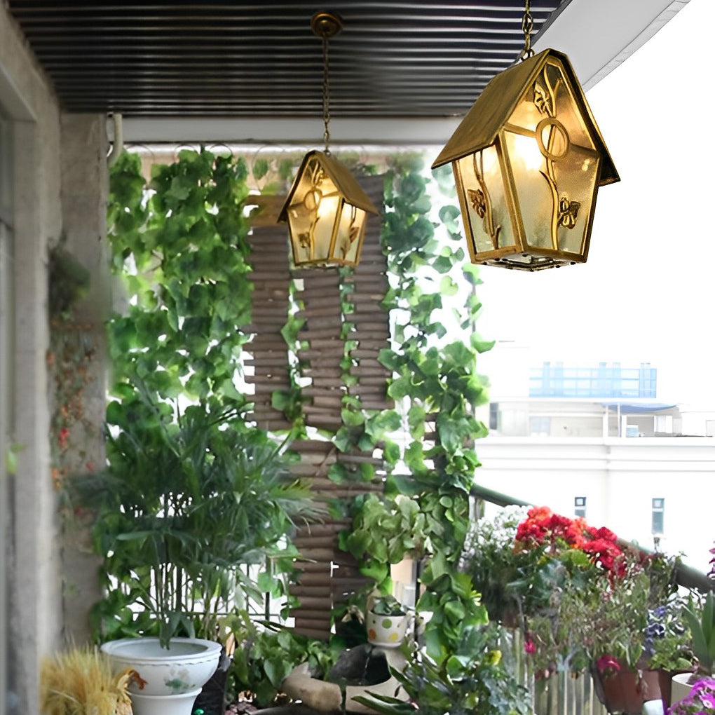Creative Cabin Glass Waterproof American Style Outdoor Chandelier Lamp - Lamp Outdoor