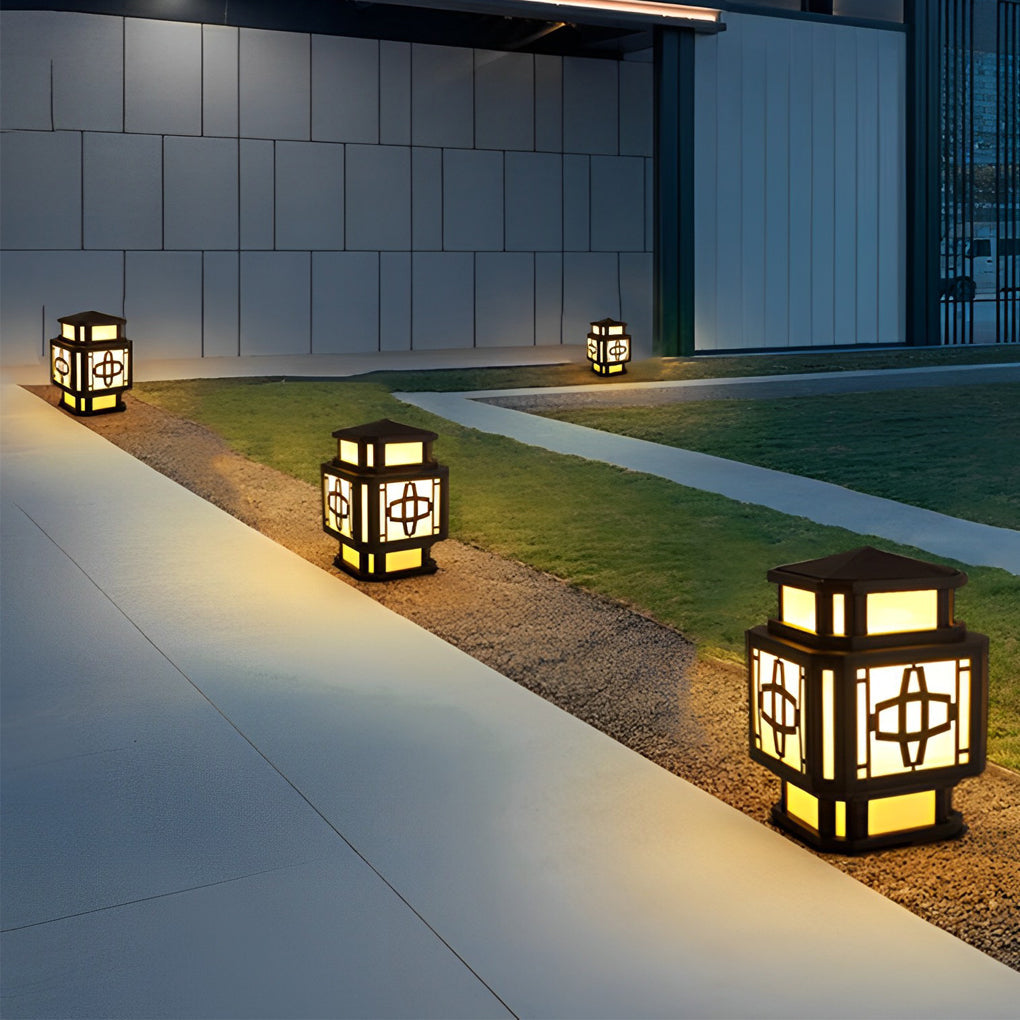 Creative LED Waterproof Black Retro Outdoor Deck Post Lights Pillar Light - Lamp Outdoor